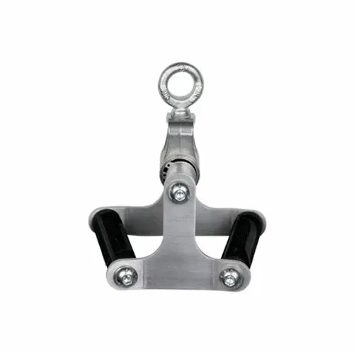 Close neutral-grip cable row attachment with two parallel black hand grips and a metal connection eye.
