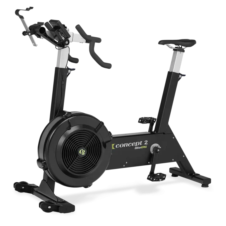 Concept2 BikeErg stationary bike with an air flywheel, adjustable saddle, fixed handlebars and performance monitor.