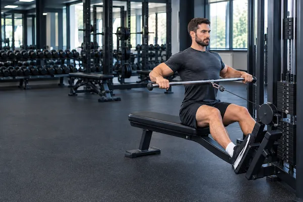 Long Bar — Wide Overhand Seated Cable Row