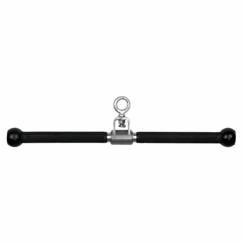 Straight cable attachment with two black gripping sections and a central metal connection eye.